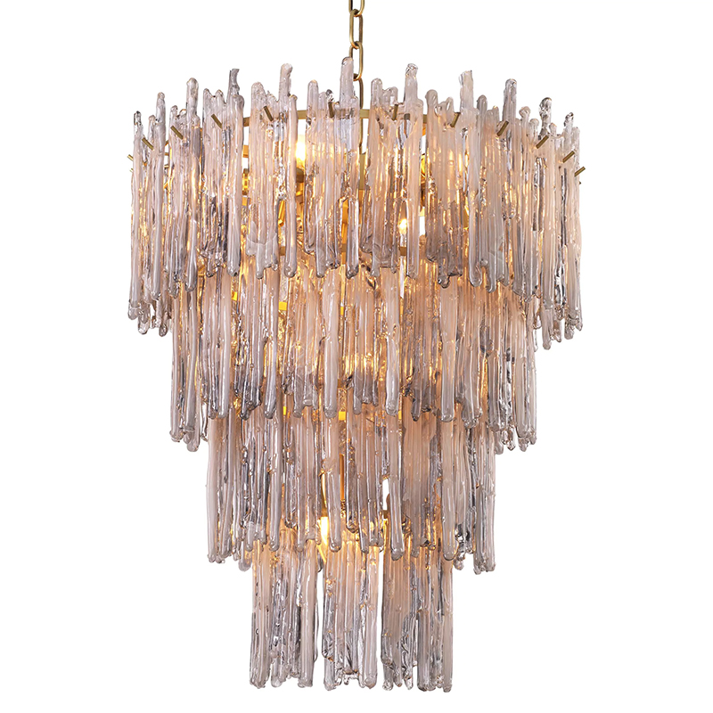 Люстра Eichholtz Chandelier Saint Roch S Серый Стекло Смок Латунь Люстра Eichholtz Chandelier Saint Roch S Серый Стекло Смок Латунь в Костроме | Loft Concept