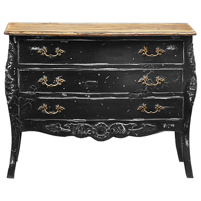 Комод в стиле прованс Carved Black Vintage Commode Черный Коричневый Винтажный черный Комод в стиле прованс Carved Black Vintage Commode Черный Коричневый Винтажный черный в Костроме | Loft Concept