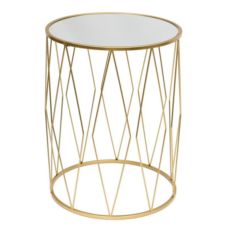 Приставной стол Geometric Interior Table белое стекло Золотой Белый Приставной стол Geometric Interior Table белое стекло Золотой Белый в Костроме | Loft Concept