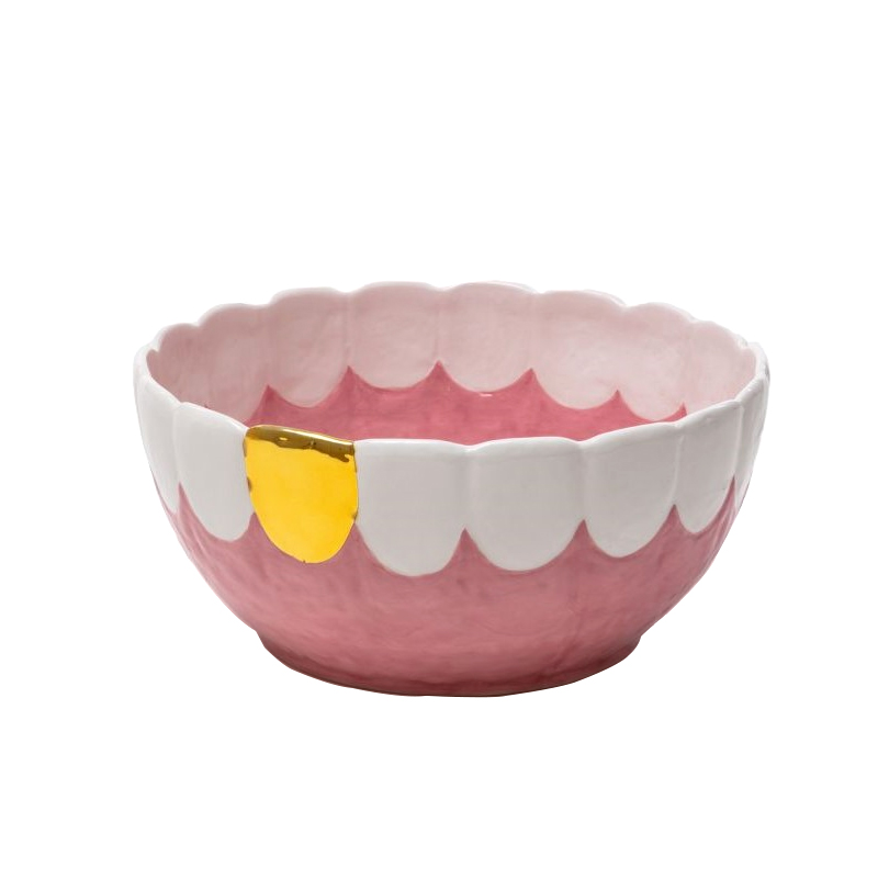 Блюдо Seletti Toothy Frootie Золотой Розовый Белый Блюдо Seletti Toothy Frootie Золотой Розовый Белый в Костроме | Loft Concept