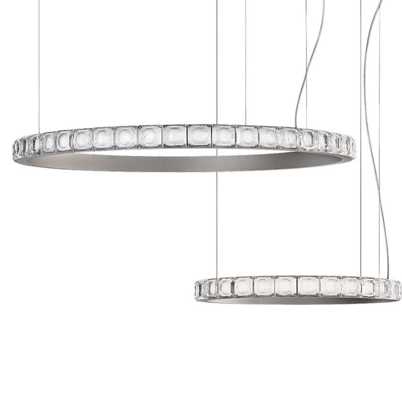 Люстра Ring horizontal silver chandelier Прозрачный Серебряный Люстра Ring horizontal silver chandelier Прозрачный Серебряный в Костроме | Loft Concept