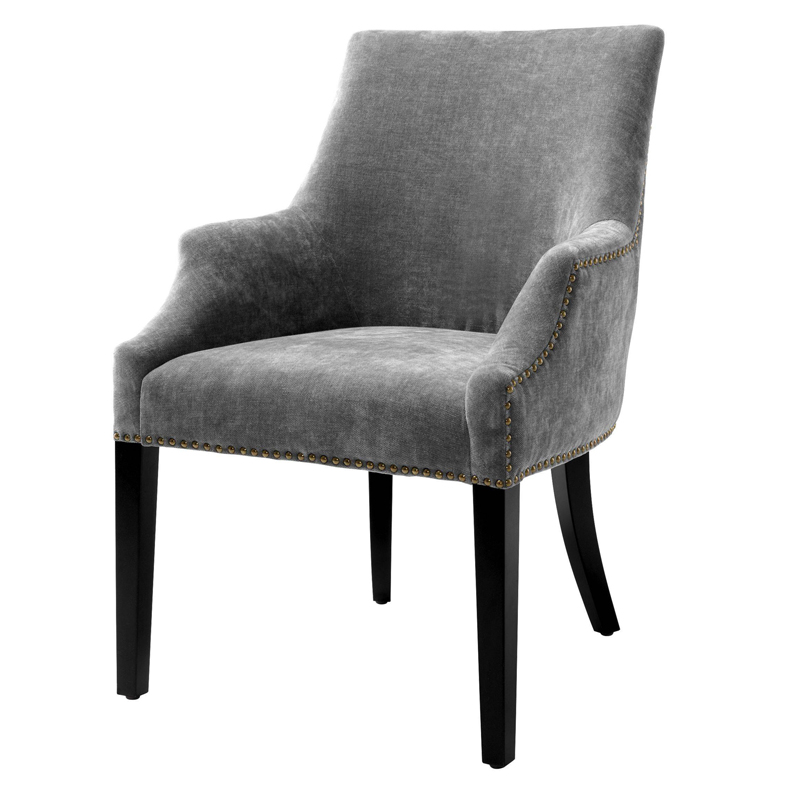 Стул Eichholtz Dining Chair Legacy grey Серый Черный Латунь Античная полированная Стул Eichholtz Dining Chair Legacy grey Серый Черный Латунь Античная полированная в Костроме | Loft Concept