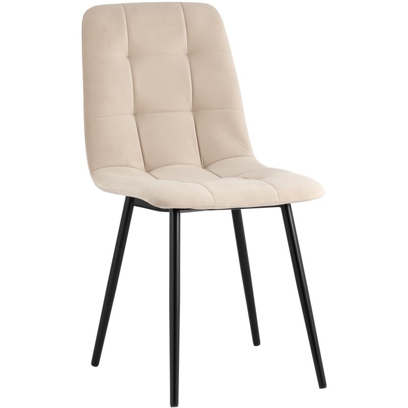 Стул NANCY S-2 Chair Бежевый Велюр Бежевый Черный в Костроме | Loft Concept 