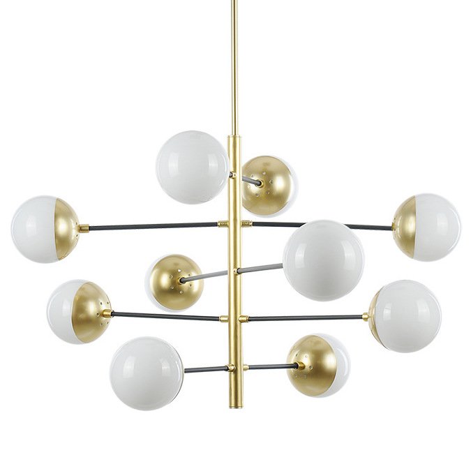 Люстра Abstraction Balls Латунь Белый Люстра Abstraction Balls Латунь Белый в Костроме | Loft Concept