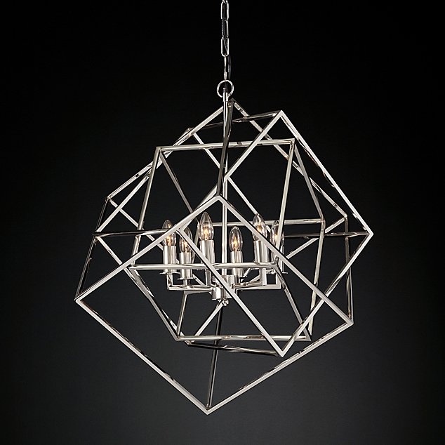 Люстра Restoration Hardware Caged Cubist Pendant Серебряный Люстра Restoration Hardware Caged Cubist Pendant Серебряный в Костроме | Loft Concept