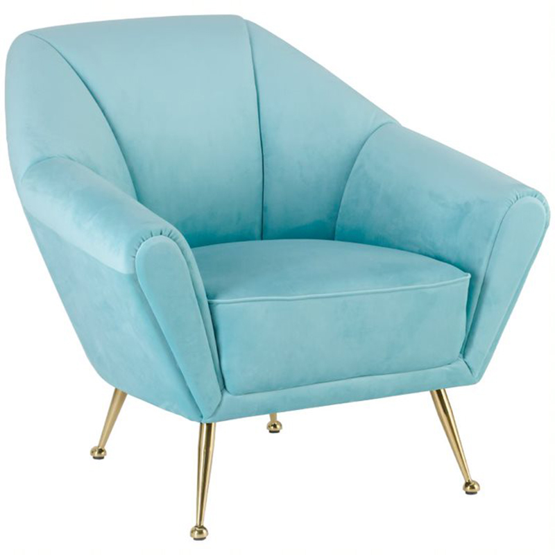 Кресло Brunner Chair light blue Голубой Золотой Кресло Brunner Chair light blue Голубой Золотой в Костроме | Loft Concept