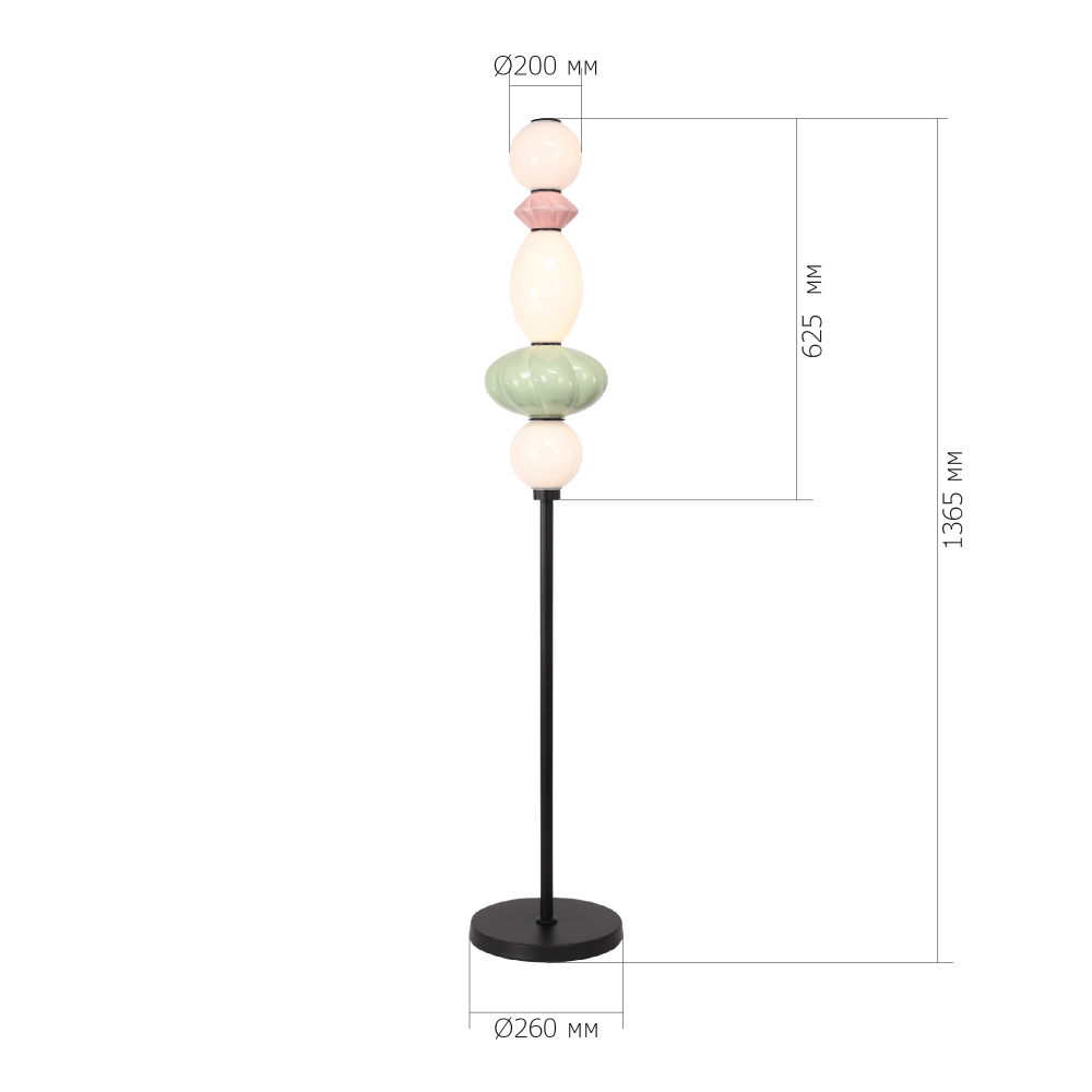 Торшер с фигурными керамическими элементами Fragrant Light в Костроме