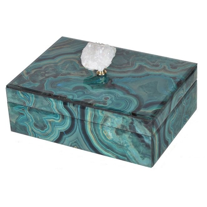 Шкатулка Malachite Pattern горный хрусталь L Малахит (зеленый) Шкатулка Malachite Pattern горный хрусталь L Малахит (зеленый) в Костроме | Loft Concept