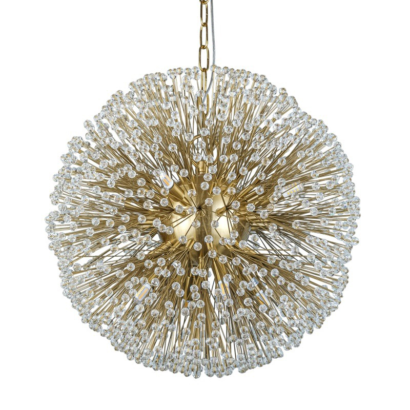 Люстра Dickinson Gold Chandelier Прозрачное Стекло Золотой Люстра Dickinson Gold Chandelier Прозрачное Стекло Золотой в Костроме | Loft Concept