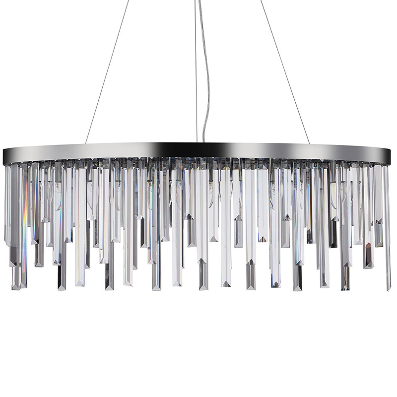 Люстра Bennett Oval Chandelier chrome 90 Хром Прозрачный Люстра Bennett Oval Chandelier chrome 90 Хром Прозрачный в Костроме | Loft Concept