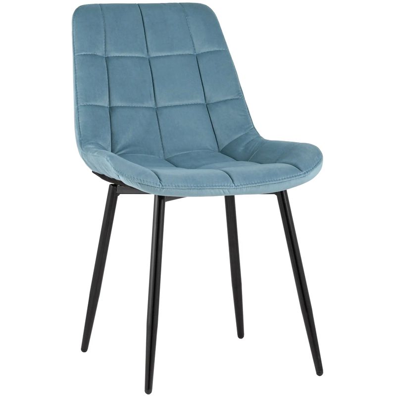 Стул NANCY Chair Голубой Велюр Голубой пастельный Черный Стул NANCY Chair Голубой Велюр Голубой пастельный Черный в Костроме | Loft Concept