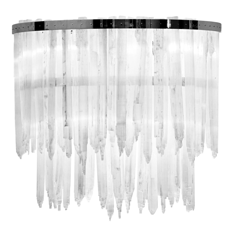 Бра LAMP APPLIQUE SELENITE Никель Прозрачный белый Бра LAMP APPLIQUE SELENITE Никель Прозрачный белый в Костроме | Loft Concept