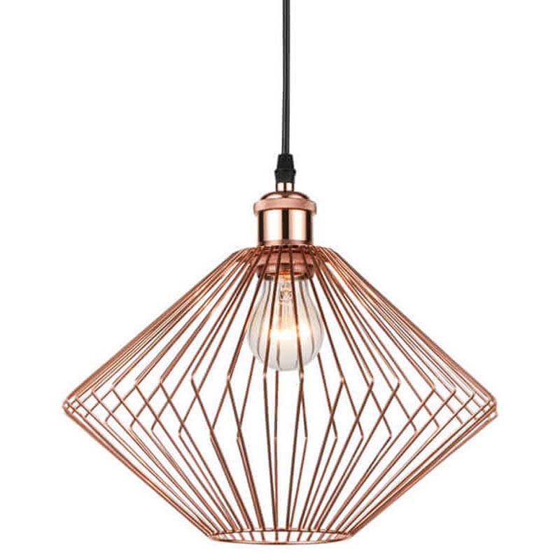 Подвесной светильник Loft Wire Cage pink gold Розовое золото Черный Подвесной светильник Loft Wire Cage pink gold Розовое золото Черный в Костроме | Loft Concept