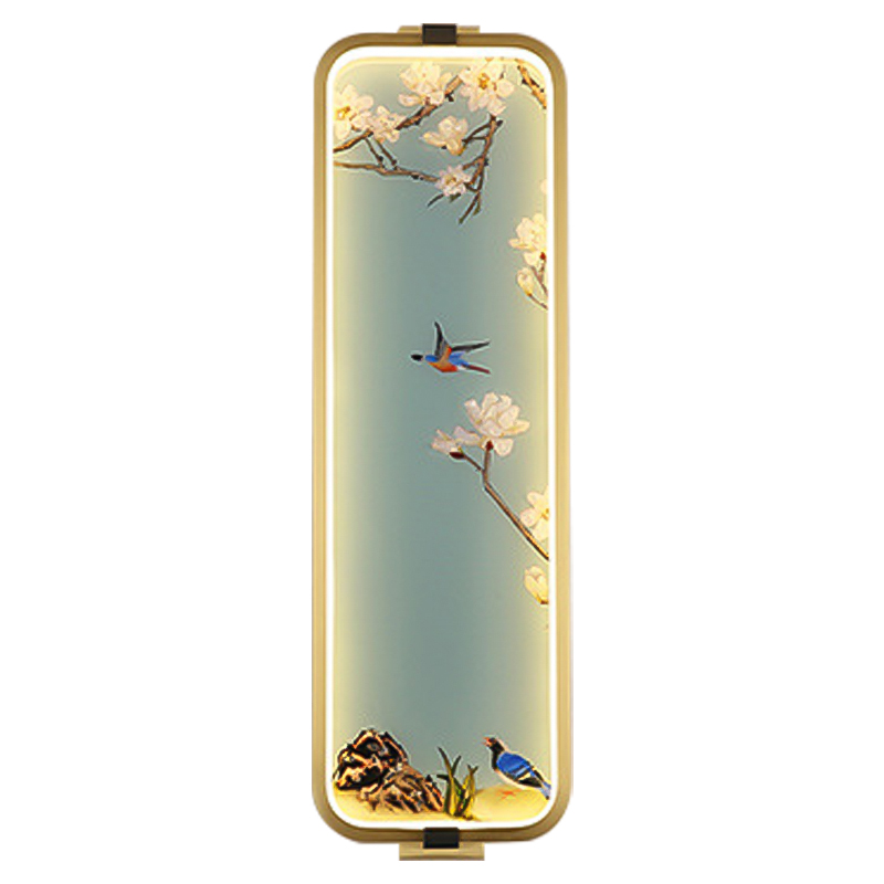 Бра Birds Oriental Scenes Wall Lamp Золотой Голубой Мульти Бра Birds Oriental Scenes Wall Lamp Золотой Голубой Мульти в Костроме | Loft Concept