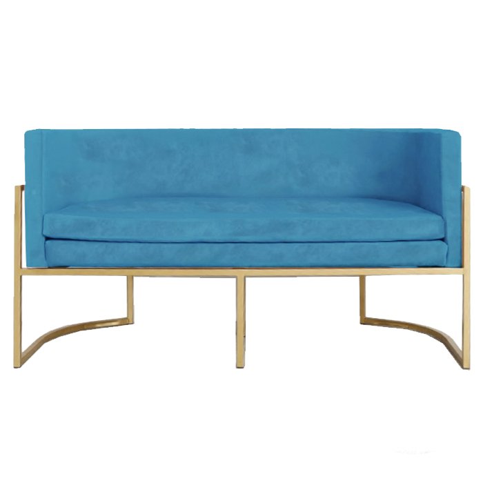 Диван Sofa Wexler Barrelback Голубой Золотой Диван Sofa Wexler Barrelback Голубой Золотой в Костроме | Loft Concept