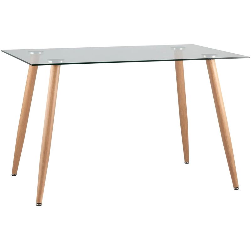 Стол обеденный Wood and Glass Стеклянная столешница Прозрачное Стекло Древесина Стол обеденный Wood and Glass Стеклянная столешница Прозрачное Стекло Древесина в Костроме | Loft Concept