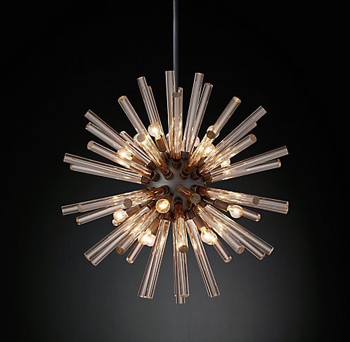 Светильник Crystal Starburst Chandelier Round Черный Светильник Crystal Starburst Chandelier Round Черный в Костроме | Loft Concept