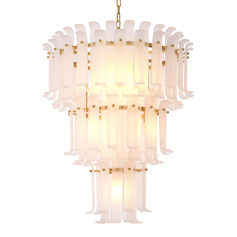 Люстра Philipp Plein Chandelier Rodeo Drive L Белая Белое матовое стекло Латунь Люстра Philipp Plein Chandelier Rodeo Drive L Белая Белое матовое стекло Латунь в Костроме | Loft Concept