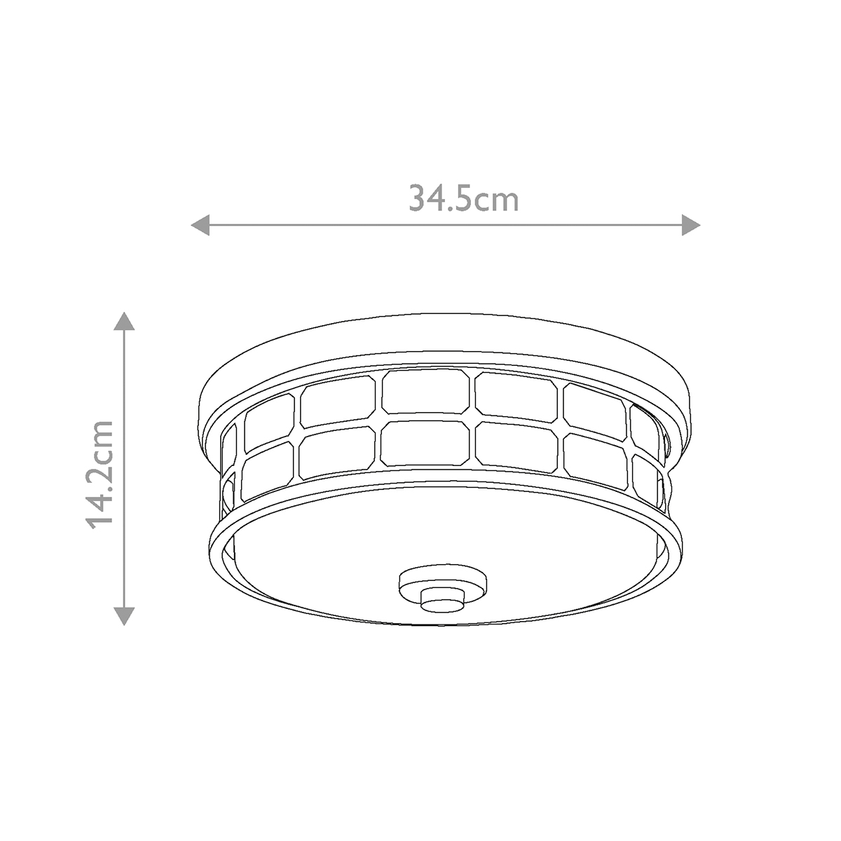 Потолочный светильник для ванных комнат цвета латунь в виде металлической клетки с геометрическими узорами Quoizel в Костроме