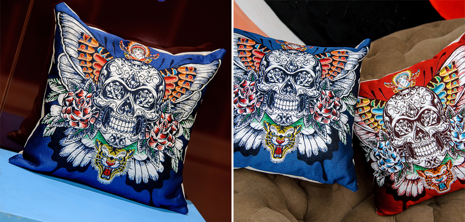 Декоративная подушка Ghost Rider Blue Декоративная подушка Ghost Rider Blue - Loft-Concept в Костроме