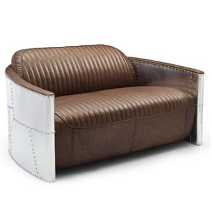 Диван Aviator Sofa 2 seat Белый Черный Коричневый Диван Aviator Sofa 2 seat Белый Черный Коричневый в Костроме | Loft Concept
