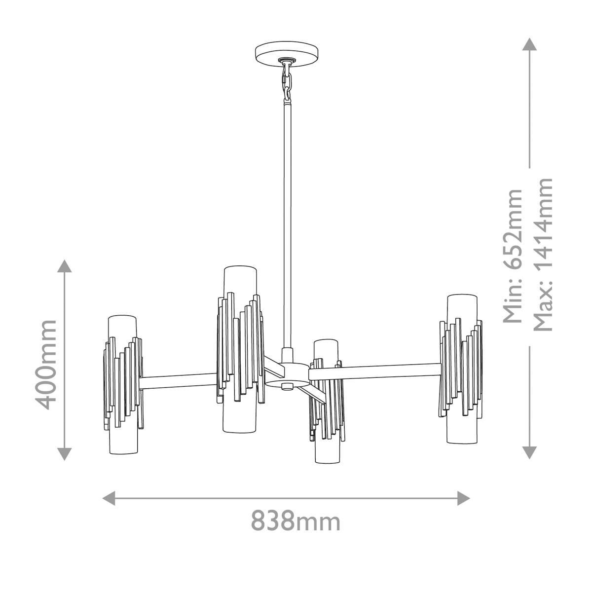 Люстра цвета латунь с 4-мя матовыми цилиндрическими плафонами Elstead Lighting в Костроме