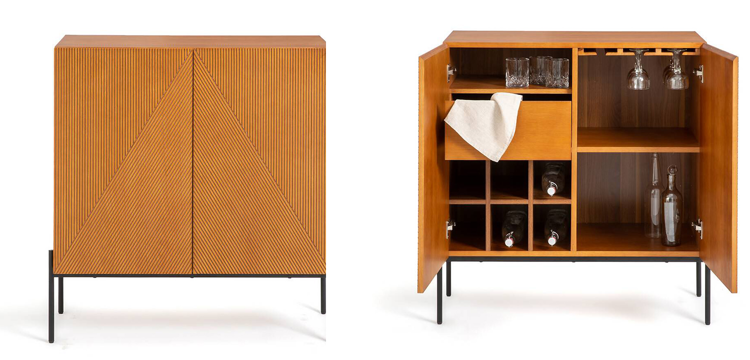 Комод-бар с геометрическим рисунком на дверцах Anders Chest of drawers - фото