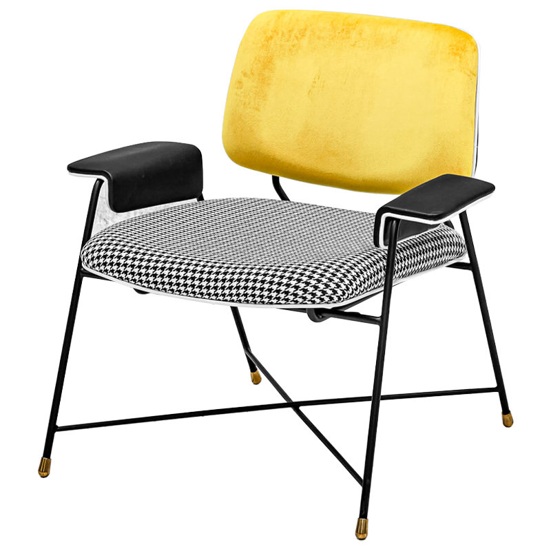 Кресло Bagot Chair Yellow Черно-белый Желтый Кресло Bagot Chair Yellow Черно-белый Желтый в Костроме | Loft Concept
