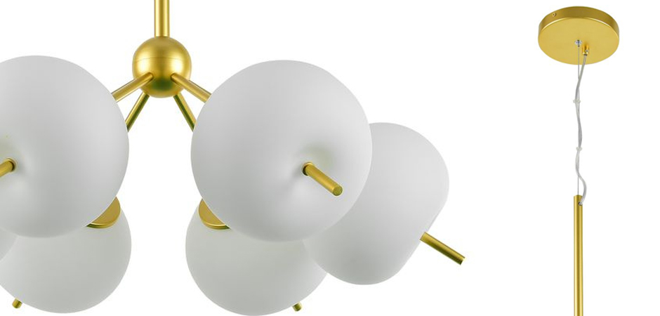 Люстра White ball brass Louise 6 Люстра White ball brass Louise 6 - Loft-Concept в Костроме