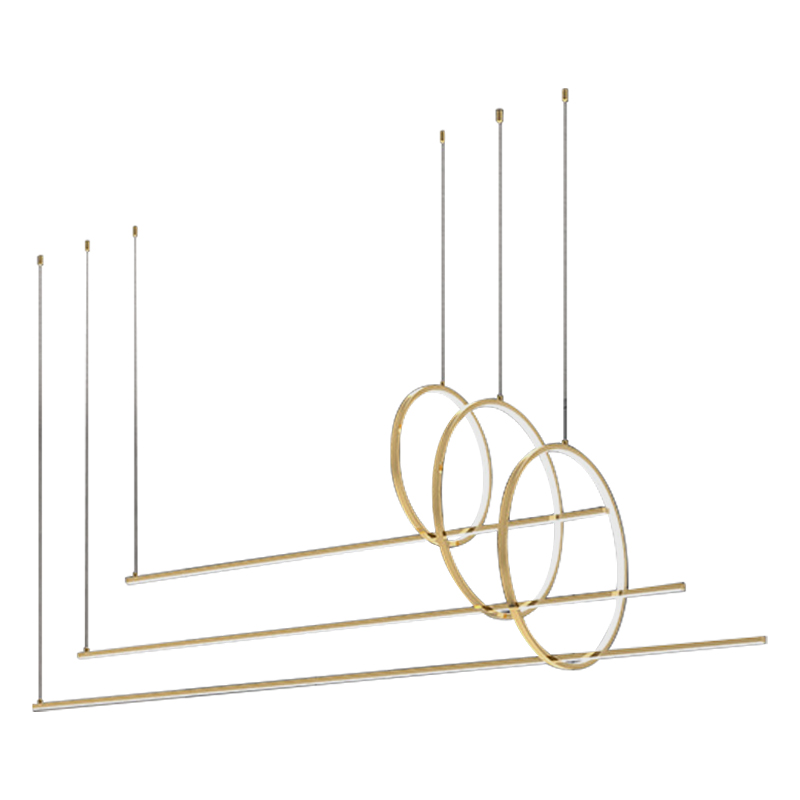 Дизайнерский Подвесной Светильник Ursa Geometric Ring Lamp 3 кольца Золотой Дизайнерский Подвесной Светильник Ursa Geometric Ring Lamp 3 кольца Золотой в Костроме | Loft Concept