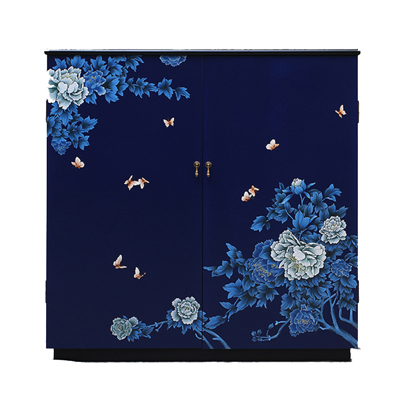 Синий Комод в Китайском стиле ручная роспись Цветы и Бабочки Flowers and Butterflies Blue chest Синий Голубой Синий Комод в Китайском стиле ручная роспись Цветы и Бабочки Flowers and Butterflies Blue chest Синий Голубой в Костроме | Loft Concept