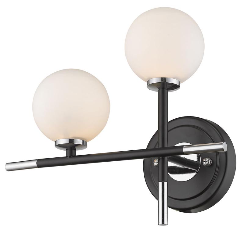 Бра Galant Sconce silver left Серебряный Черный Белое матовое стекло Бра Galant Sconce silver left Серебряный Черный Белое матовое стекло в Костроме | Loft Concept