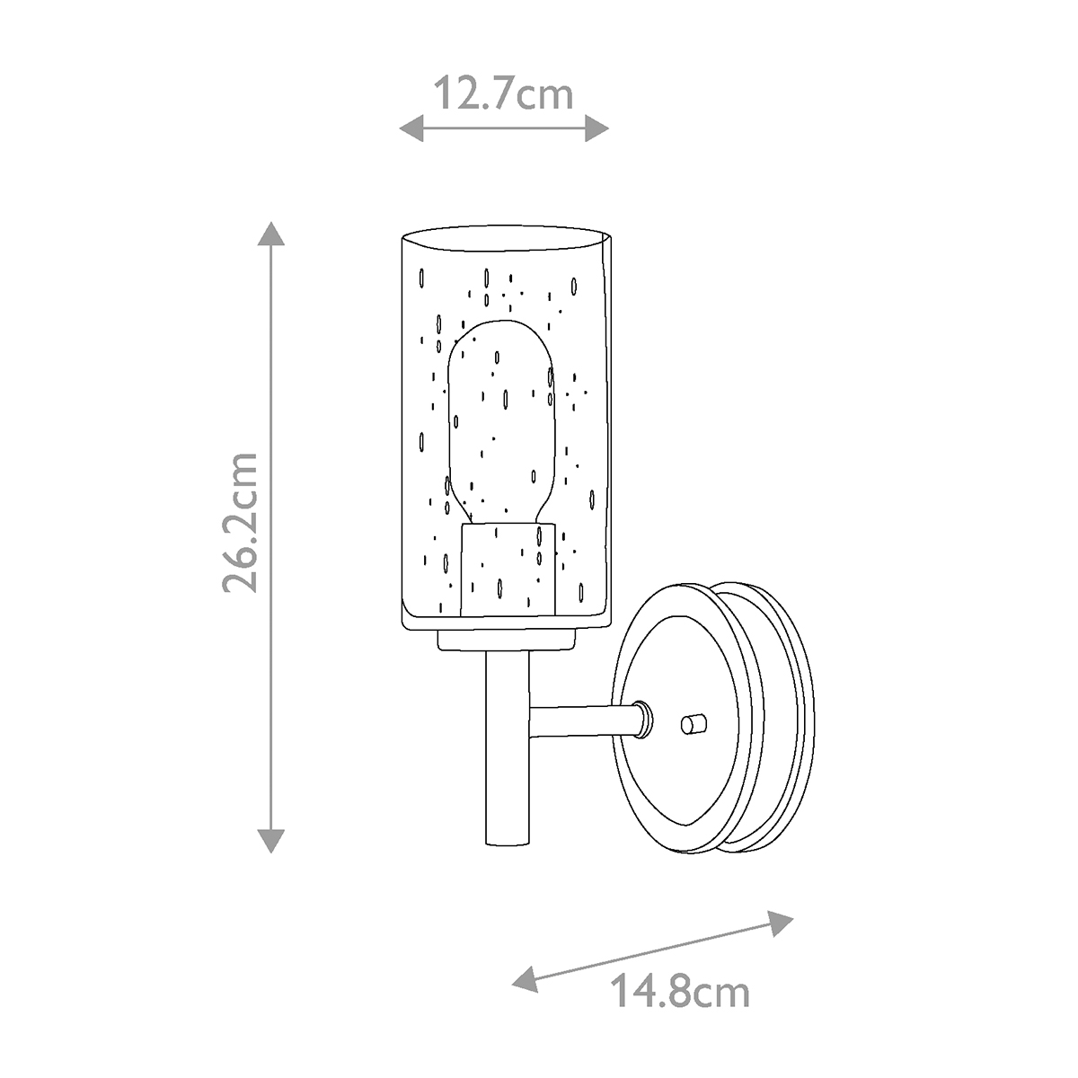 Бра с плафоном в форме цилиндра из прозрачного стекла с пузырьками Hinkley в Костроме