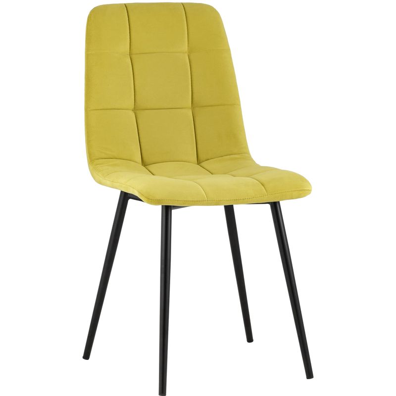 Стул NANCY S-2 Chair Желтый Велюр Желтый Черный Стул NANCY S-2 Chair Желтый Велюр Желтый Черный в Костроме | Loft Concept