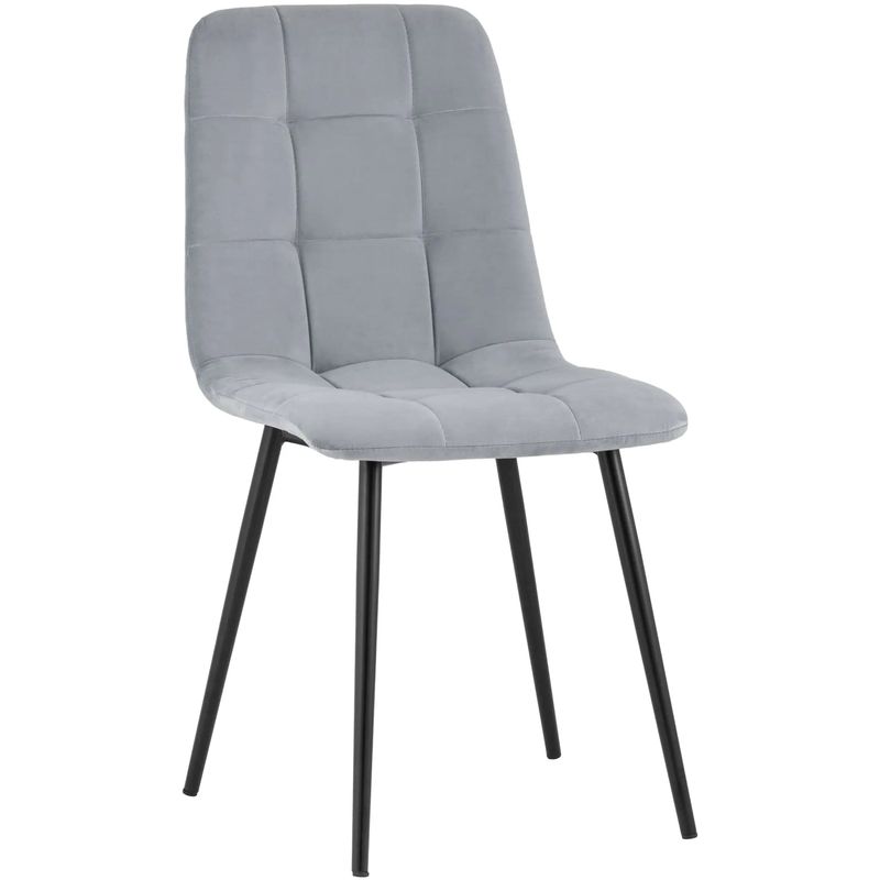 Стул NANCY S-2 Chair Серый Велюр Серый Черный Стул NANCY S-2 Chair Серый Велюр Серый Черный в Костроме | Loft Concept