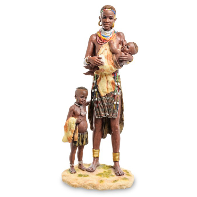 Статуэтка African woman with children Коричневый Мульти Статуэтка African woman with children Коричневый Мульти в Костроме | Loft Concept