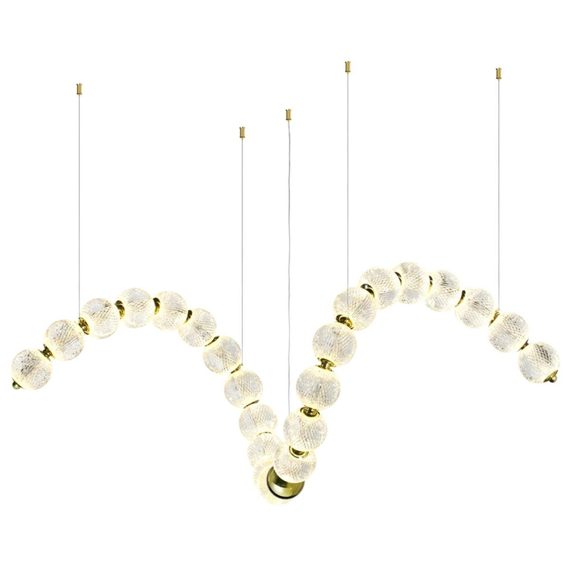 Светодиодная люстра Crystal Globule Spiral Золото Золотой Прозрачный Светодиодная люстра Crystal Globule Spiral Золото Золотой Прозрачный в Костроме | Loft Concept