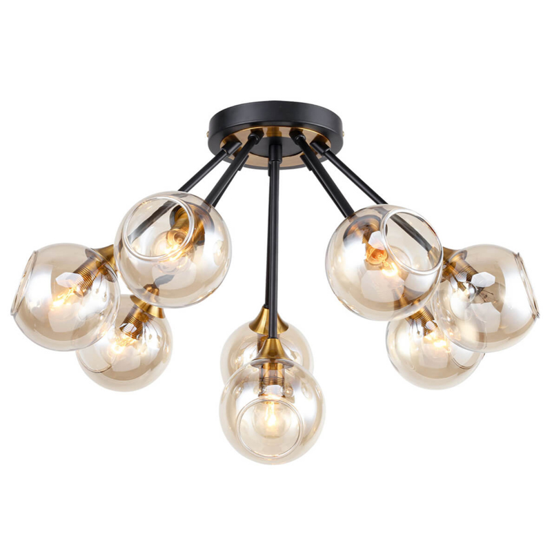 Потолочный Светильник Loft Globe Черный Латунь Янтарь (Amber) Потолочный Светильник Loft Globe Черный Латунь Янтарь (Amber) в Костроме | Loft Concept