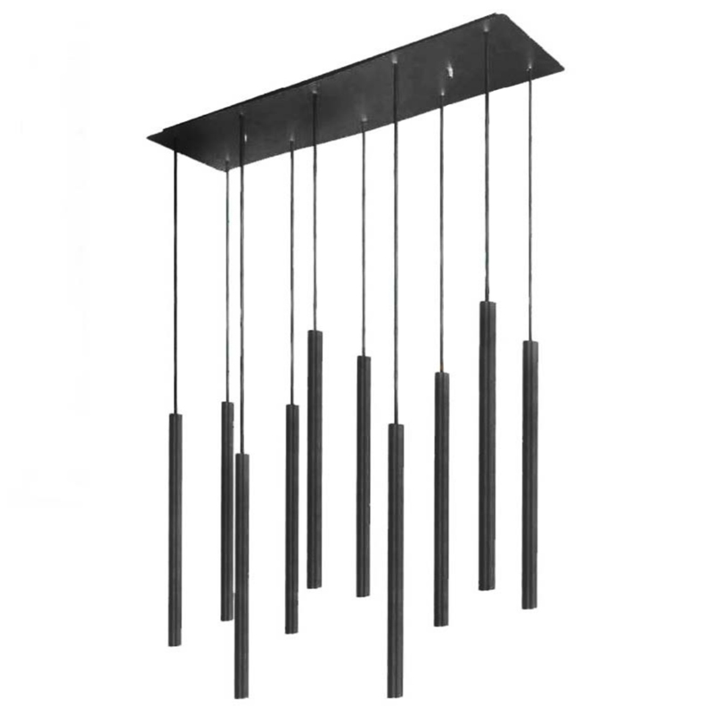 Светильник Trumpet Rectangle Black 10 плафонов Черный Светильник Trumpet Rectangle Black 10 плафонов Черный в Костроме | Loft Concept