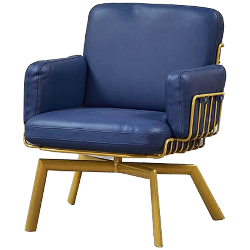 Кресло Frankie Armchair blue Сапфирово-синий Латунь Кресло Frankie Armchair blue Сапфирово-синий Латунь в Костроме | Loft Concept