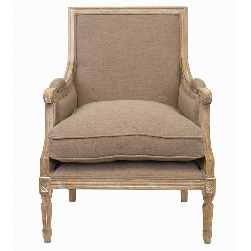 Кресло William Classical Armchair brown flax Бежевый Светло-коричневый Кресло William Classical Armchair brown flax Бежевый Светло-коричневый в Костроме | Loft Concept