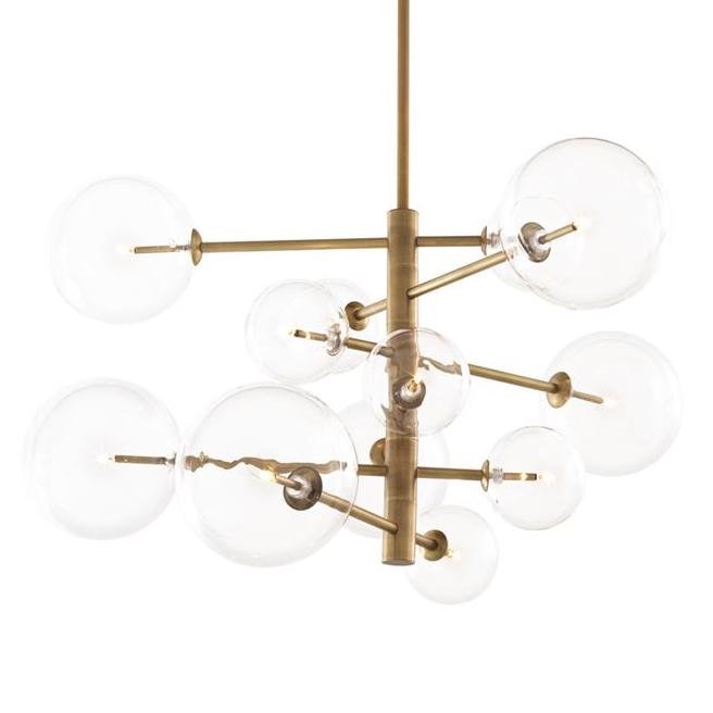Люстра Chandelier Argento S Латунь Античная полированная Прозрачное Стекло Люстра Chandelier Argento S Латунь Античная полированная Прозрачное Стекло в Костроме | Loft Concept