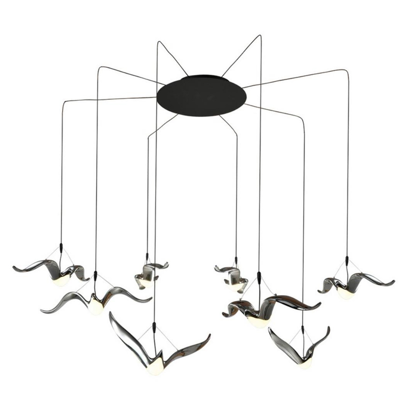 Каскадная люстра Silver birds Хром Каскадная люстра Silver birds Хром в Костроме | Loft Concept
