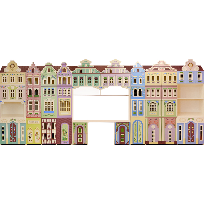 Шкаф Colorful Houses ручная роспись Мульти Шкаф Colorful Houses ручная роспись Мульти в Костроме | Loft Concept