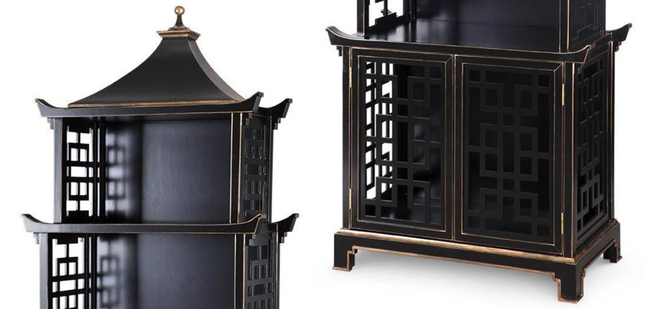 Стеллаж Черная Пагода Bungalow 5 Pagoda Black Wood Стеллаж Черная Пагода Bungalow 5 Pagoda Black Wood - Loft-Concept в Костроме