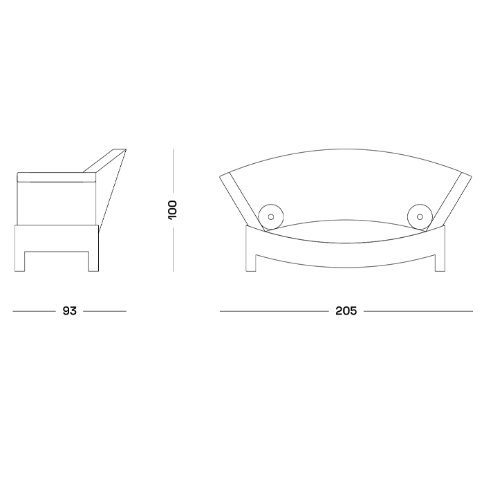 Дизайнерский диван с двумя подушками-валиками Poltronova Mitzi Sofa Дизайнерский диван с двумя подушками-валиками Poltronova Mitzi Sofa в Костроме