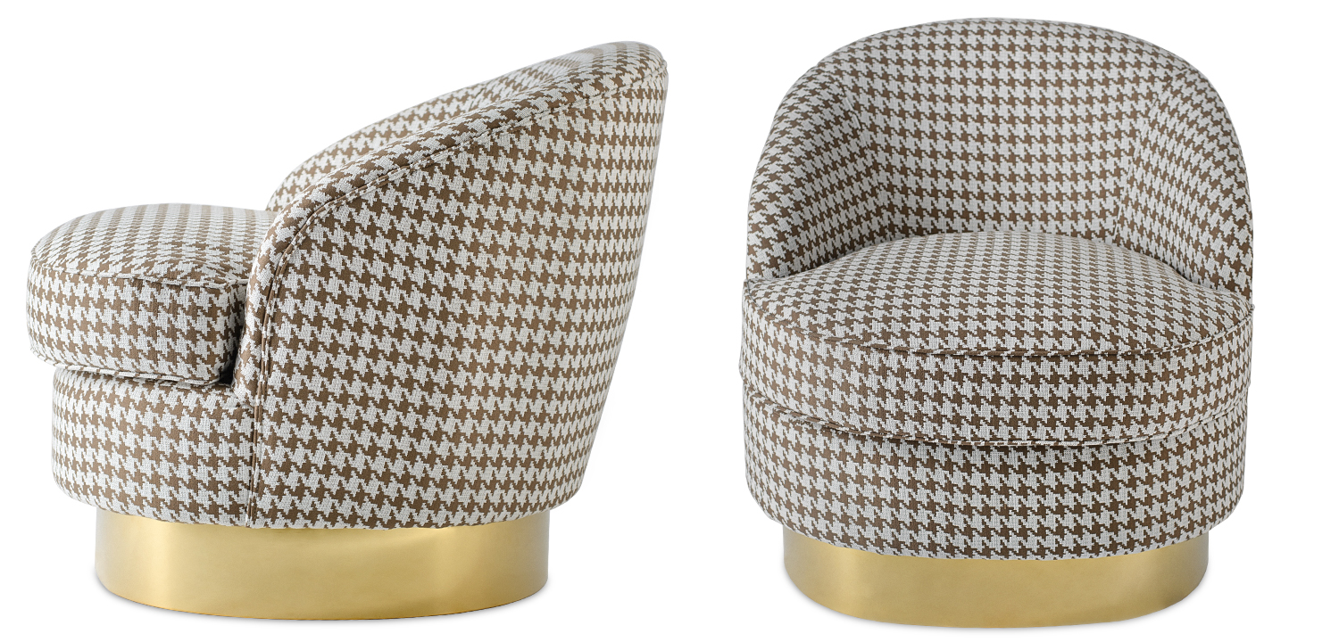 Кресло Pied de poule beige - фото