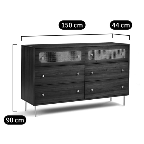 Комод с 6-ю ящиками с декором из ротанга Degarmo Chest of Drawers Комод с 6-ю ящиками с декором из ротанга Degarmo Chest of Drawers в Костроме