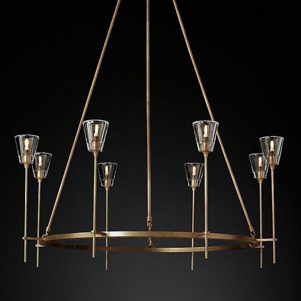 Люстра TORCHE DE VERRE Round Chandelier 8 Латунь Люстра TORCHE DE VERRE Round Chandelier 8 Латунь в Костроме | Loft Concept