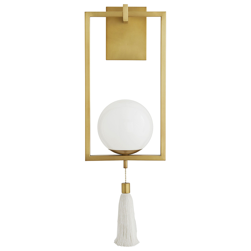 Бра Arteriors TRAPEZE SCONCE Gold Белый Латунь Бра Arteriors TRAPEZE SCONCE Gold Белый Латунь в Костроме | Loft Concept